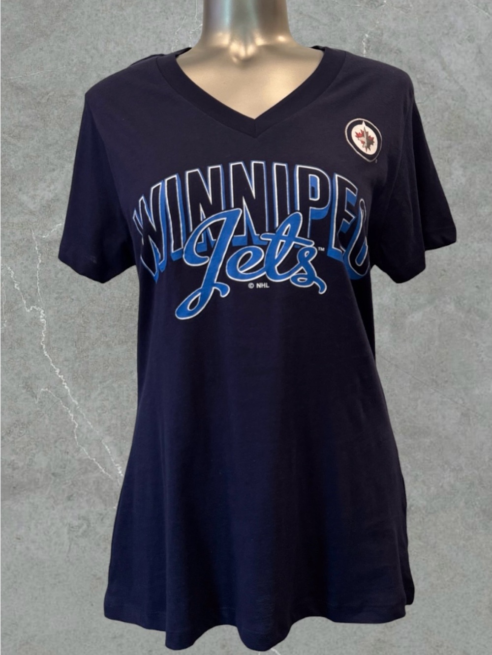 2 for $30 | NHL Winnipeg Jets Navy V-Neck Graphic Tee